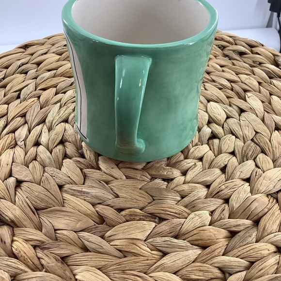 Anthropologie initial coffee mug Letter M Mint Green NWT Hand Painted - Picture 4 of 5